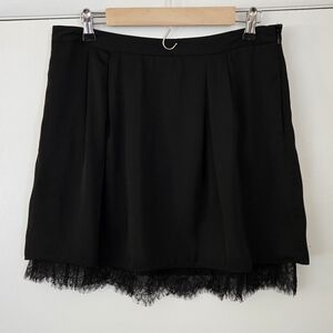 Gap Eyelash Lace Hem Black Mini Skirt Size 6
